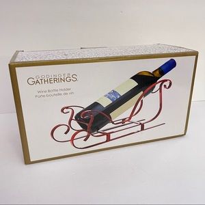 Red Sleigh Wine Bottle Holder